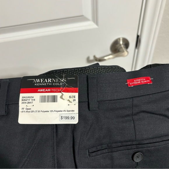 NWT Awareness Kenneth Cole Black Men’s Pants Size 28 - Picture 8 of 8